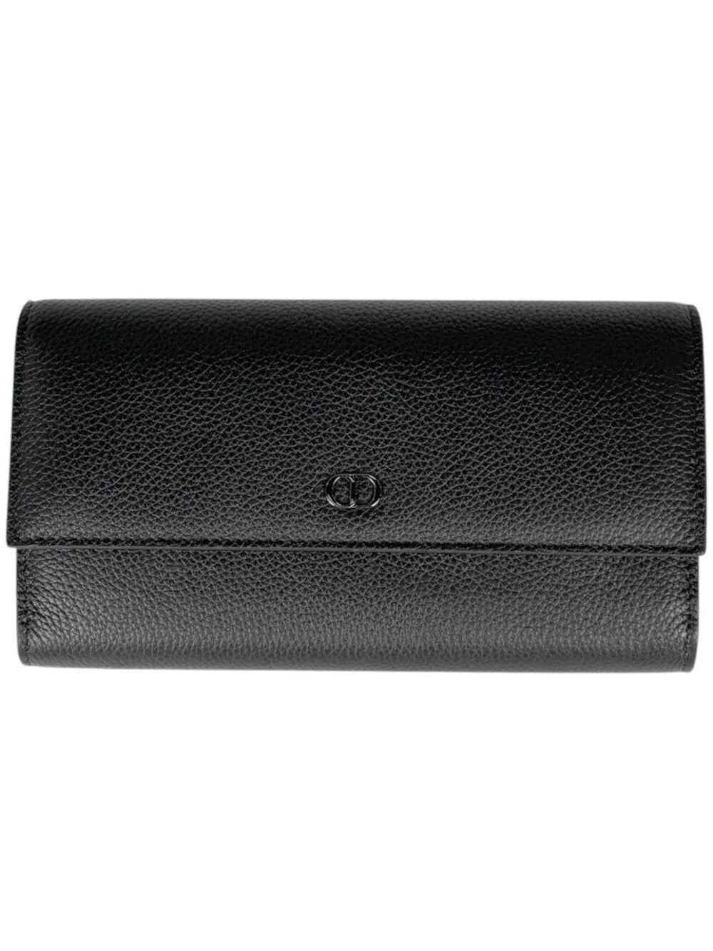 Dior CD Icon Long Flap Wallet Calf Flannel Gray